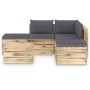 Garden furniture 6 pieces with green impregnated wood cushions by vidaXL, Garden sets - Ref: Foro24-3074651, Price: 550,05 €,...