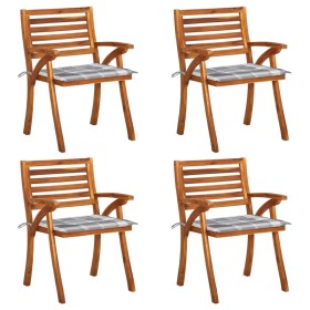 Garden chairs with cushions 4 units solid acacia wood by vidaXL, Garden chairs - Ref: Foro24-3075188, Price: 340,99 €, Discou...