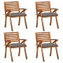 Garden chairs with cushions 4 units solid acacia wood by vidaXL, Garden chairs - Ref: Foro24-3075190, Price: 373,73 €, Discou...