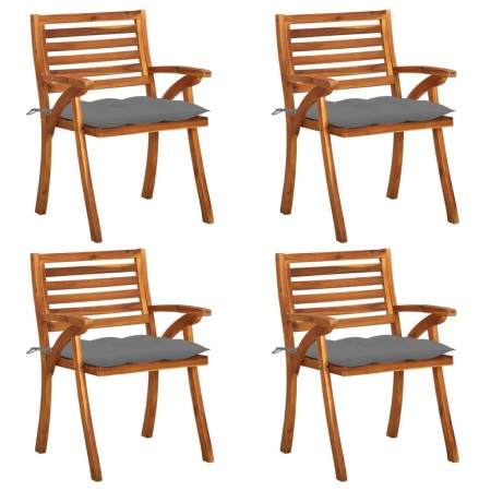 Garden chairs with cushions 4 units solid acacia wood by vidaXL, Garden chairs - Ref: Foro24-3075190, Price: 373,73 €, Discou...