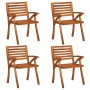 Garden chairs with cushions 4 units solid acacia wood by vidaXL, Garden chairs - Ref: Foro24-3075190, Price: 373,73 €, Discou...