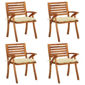 Garden chairs with cushions 4 units solid acacia wood by vidaXL, Garden chairs - Ref: Foro24-3075191, Price: 361,99 €, Discou...