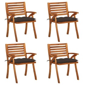 Garden chairs with cushions 4 units solid acacia wood by vidaXL, Garden chairs - Ref: Foro24-3075197, Price: 373,27 €, Discou...