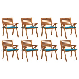 Garden chairs 8 pcs solid teak wood with cushions by vidaXL, Garden chairs - Ref: Foro24-3075205, Price: 594,99 €, Discount: %