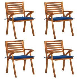 Garden chairs with cushions 4 units solid acacia wood by vidaXL, Garden chairs - Ref: Foro24-3075184, Price: 373,27 €, Discou...