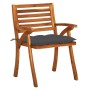 Garden chairs with cushions, 4 units, solid acacia wood. by vidaXL, Garden chairs - Ref: Foro24-3075189, Price: 373,73 €, Dis...