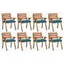 Garden chairs 8 pcs solid teak wood with cushions by vidaXL, Garden chairs - Ref: Foro24-3075220, Price: 633,60 €, Discount: %