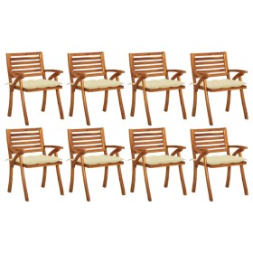 Garden chairs 8 pcs solid teak wood with cushions by vidaXL, Garden chairs - Ref: Foro24-3075218, Price: 659,84 €, Discount: %