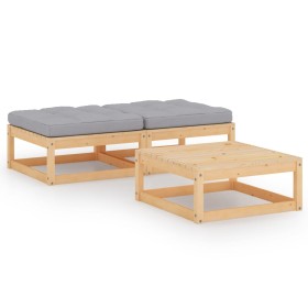 3-piece garden furniture set with solid pine wood cushions by vidaXL, Garden sets - Ref: Foro24-3076284, Price: 180,86 €, Dis...