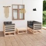 5-teiliges Gartenmöbel-Set mit Kissen aus massivem Kiefernholz von vidaXL, Gartensets - Ref: Foro24-3076304, Preis: 373,91 €,...