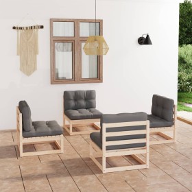 4-piece garden furniture set with solid pine wood cushions by vidaXL, Garden sets - Ref: Foro24-3076309, Price: 435,82 €, Dis...