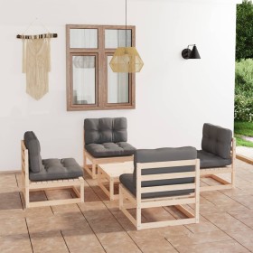 5-piece garden furniture set with solid pine wood cushions by vidaXL, Garden sets - Ref: Foro24-3076314, Price: 477,93 €, Dis...