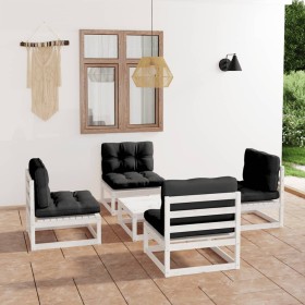 5-piece garden furniture set with solid pine wood cushions by vidaXL, Garden sets - Ref: Foro24-3076315, Price: 361,48 €, Dis...