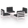 5-piece garden furniture set with solid pine wood cushions by vidaXL, Garden sets - Ref: Foro24-3076315, Price: 354,99 €, Dis...