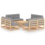 9-piece garden furniture set with solid pine wood cushions by vidaXL, Garden sets - Ref: Foro24-3076324, Price: 971,53 €, Dis...