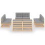 8-piece garden furniture set with solid pine wood cushions by vidaXL, Garden sets - Ref: Foro24-3076319, Price: 869,70 €, Dis...