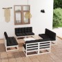 9-piece garden furniture set with solid pine wood cushions by vidaXL, Garden sets - Ref: Foro24-3076325, Price: 720,18 €, Dis...