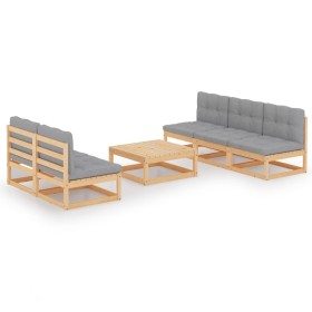 Garden furniture 6 pieces with cushions made of solid pine wood by vidaXL, Garden sets - Ref: Foro24-3076359, Price: 535,01 €...