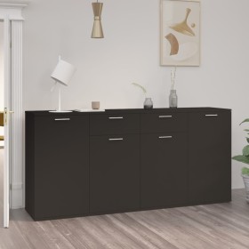 Black engineered wood sideboard 160x36x75 cm by vidaXL, Sideboards - Ref: Foro24-3074928, Price: 164,98 €, Discount: %