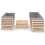 Garden furniture 6 pieces with cushions made of solid pine wood by vidaXL, Garden sets - Ref: Foro24-3076379, Price: 425,86 €...