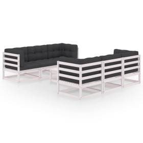 7-piece garden furniture set with solid pine wood cushions by vidaXL, Garden sets - Ref: Foro24-3076385, Price: 527,99 €, Dis...