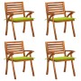 Garden chairs with cushions 4 units solid acacia wood by vidaXL, Garden chairs - Ref: Foro24-3075185, Price: 358,84 €, Discou...