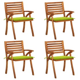 Garden chairs with cushions 4 units solid acacia wood by vidaXL, Garden chairs - Ref: Foro24-3075185, Price: 359,27 €, Discou...