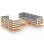 8-piece garden furniture set with solid pine wood cushions by vidaXL, Garden sets - Ref: Foro24-3076419, Price: 672,57 €, Dis...