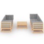 8-piece garden furniture set with solid pine wood cushions by vidaXL, Garden sets - Ref: Foro24-3076419, Price: 672,57 €, Dis...