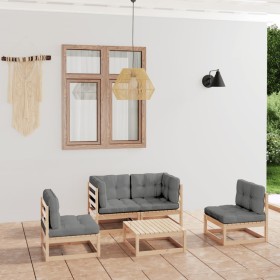 5-piece garden furniture set with solid pine wood cushions by vidaXL, Garden sets - Ref: Foro24-3076434, Price: 418,99 €, Dis...