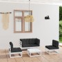 5-piece garden furniture set with solid pine wood cushions by vidaXL, Garden sets - Ref: Foro24-3076435, Price: 365,99 €, Dis...