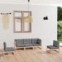 5-piece garden furniture set with solid pine wood cushions by vidaXL, Garden sets - Ref: Foro24-3076439, Price: 480,36 €, Dis...