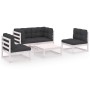 5-piece garden furniture set with solid pine wood cushions by vidaXL, Garden sets - Ref: Foro24-3076435, Price: 365,99 €, Dis...