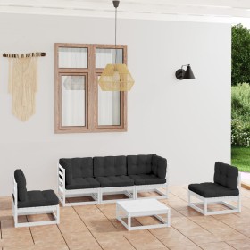 Garden furniture 6 pieces with cushions made of solid pine wood by vidaXL, Garden sets - Ref: Foro24-3076445, Price: 421,32 €...