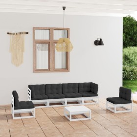 7-piece garden furniture set with solid pine wood cushions by vidaXL, Garden sets - Ref: Foro24-3076455, Price: 510,99 €, Dis...