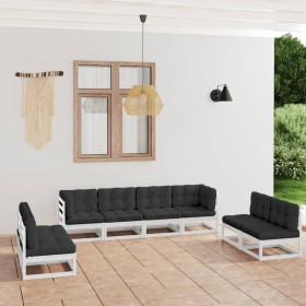 8-piece garden furniture set with solid pine wood cushions by vidaXL, Garden sets - Ref: Foro24-3076480, Price: 671,99 €, Dis...