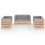 6-piece garden furniture set with solid pine wood cushions by vidaXL, Garden sets - Ref: Foro24-3076489, Price: 483,82 €, Dis...