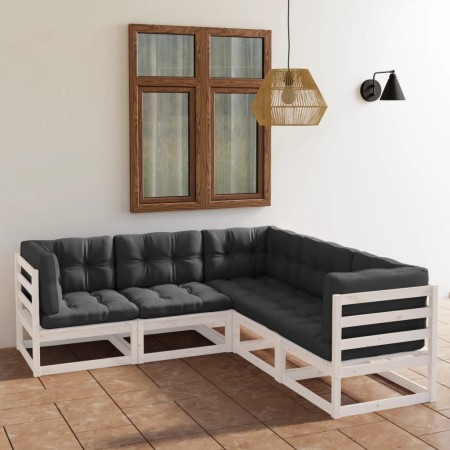 5-piece garden furniture set with solid pine wood cushions by vidaXL, Garden sets - Ref: Foro24-3076545, Price: 406,02 €, Dis...