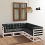 5-piece garden furniture set with solid pine wood cushions by vidaXL, Garden sets - Ref: Foro24-3076545, Price: 404,99 €, Dis...