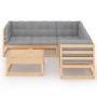 Garden furniture 6 pieces with cushions made of solid pine wood by vidaXL, Garden sets - Ref: Foro24-3076549, Price: 485,63 €...