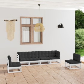 6-piece garden furniture set with solid pine wood cushions by vidaXL, Garden sets - Ref: Foro24-3076450, Price: 471,49 €, Dis...