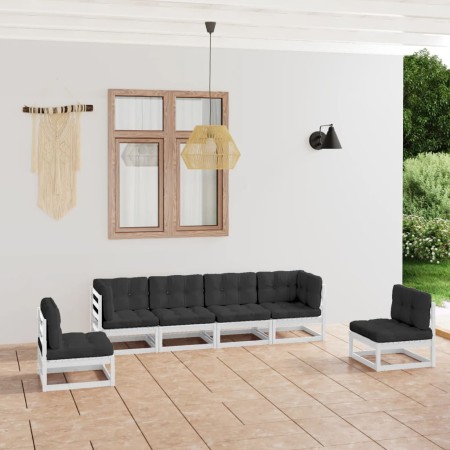 6-piece garden furniture set with solid pine wood cushions by vidaXL, Garden sets - Ref: Foro24-3076450, Price: 471,68 €, Dis...