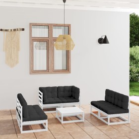 7-piece garden furniture set with solid pine wood cushions by vidaXL, Garden sets - Ref: Foro24-3076465, Price: 510,99 €, Dis...