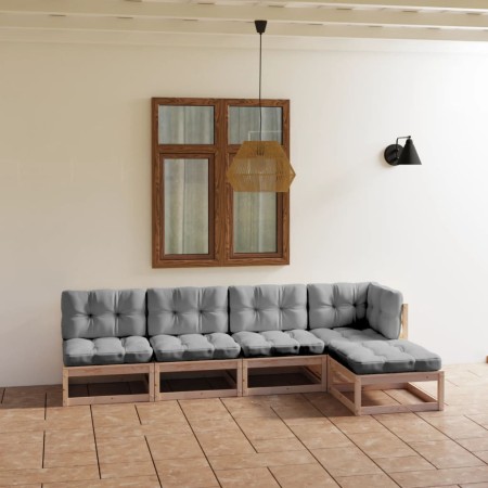 5-piece garden furniture set with solid pine wood cushions by vidaXL, Garden sets - Ref: Foro24-3076564, Price: 472,11 €, Dis...