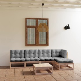 6-piece garden furniture set with solid pine wood cushions by vidaXL, Garden sets - Ref: Foro24-3076569, Price: 480,68 €, Dis...