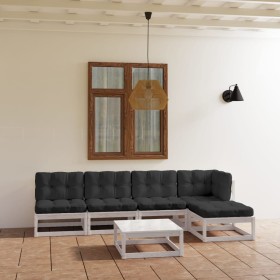 Garden furniture 6 pieces with cushions made of solid pine wood by vidaXL, Garden sets - Ref: Foro24-3076570, Price: 403,99 €...