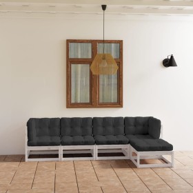 5-piece garden furniture set with solid pine wood cushions by vidaXL, Garden sets - Ref: Foro24-3076585, Price: 376,98 €, Dis...