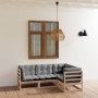 Garden furniture 4 pieces with cushions made of solid pine wood by vidaXL, Garden sets - Ref: Foro24-3076594, Price: 347,99 €...