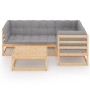 5-piece garden furniture set with solid pine wood cushions by vidaXL, Garden sets - Ref: Foro24-3076599, Price: 367,88 €, Dis...