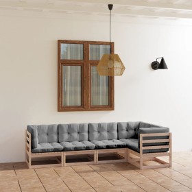 5-piece garden furniture set with solid pine wood cushions by vidaXL, Garden sets - Ref: Foro24-3076604, Price: 476,45 €, Dis...